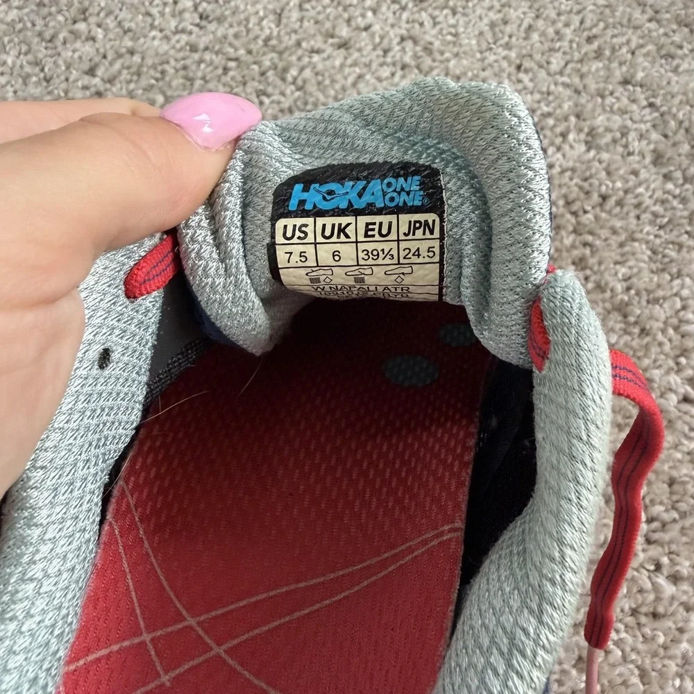 Hoka One One Shoes Womens Size 7.5 Blue Mesh Trail Running Sneakers Cushioned